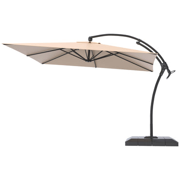 YODOLLA 10x10 FT Cantilever Patio Umbrella with Base Included Large Square Offset Umbrella