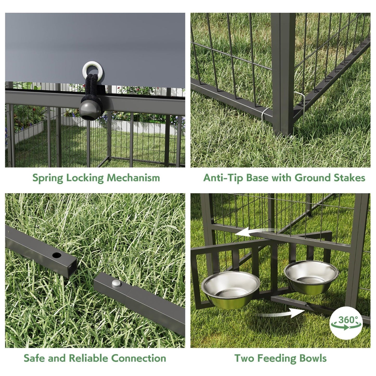 YODOLLA 10x20 Ft Outdoor Dog Kennel, Extra Large Dog Run