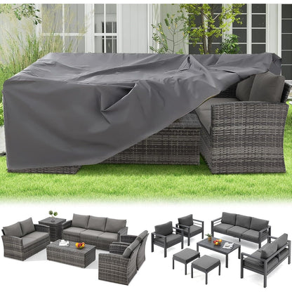 YODOLLA 130"x58"x29.5" Patio Furniture Cover Waterproof Patio Table and Chair Set Covers