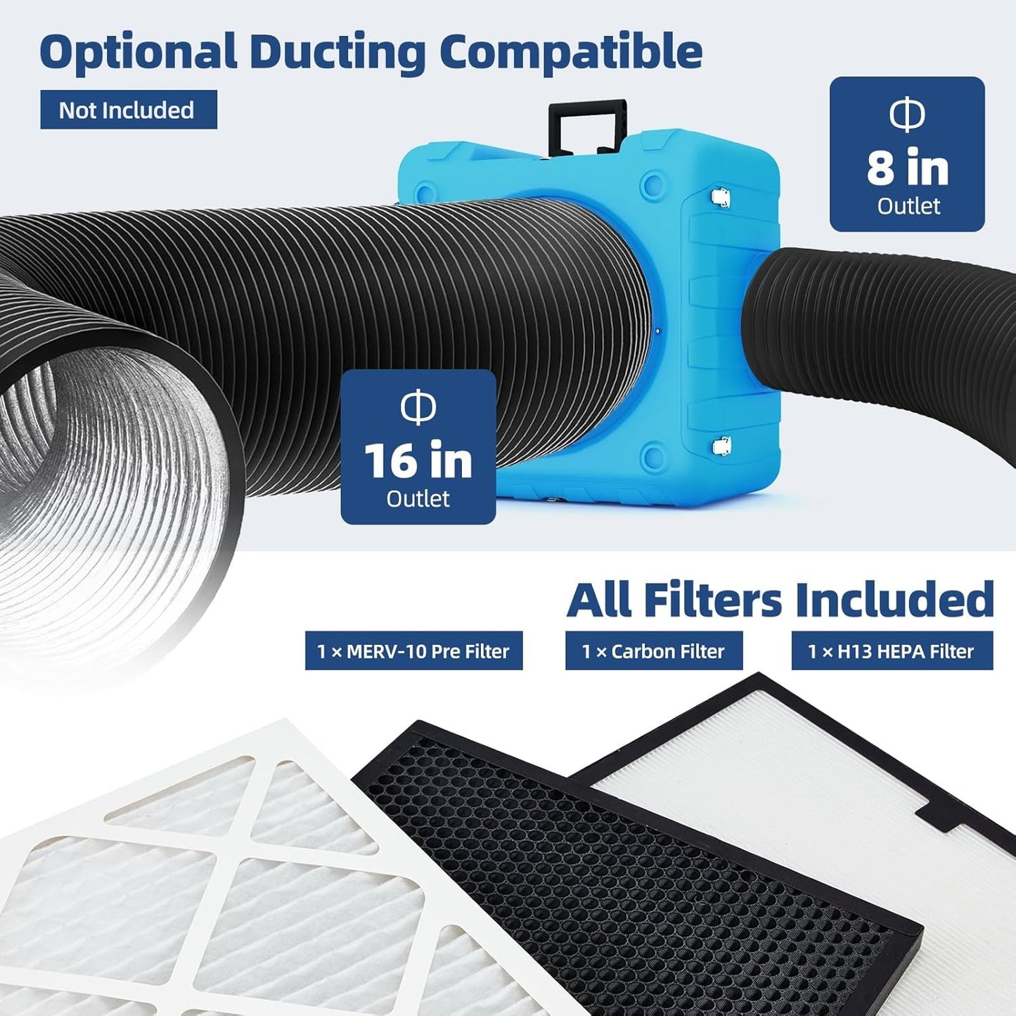 YODOLLA 550 CFM Air Scrubber with 3-Stage Filtration