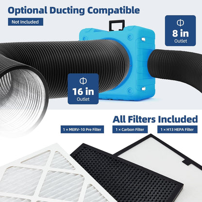 YODOLLA 550 CFM Air Scrubber with 3-Stage Filtration