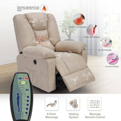 YODOLLA Massage Power Lift Recliner for Elderly, Electric Lift Chair, Textile, Beige