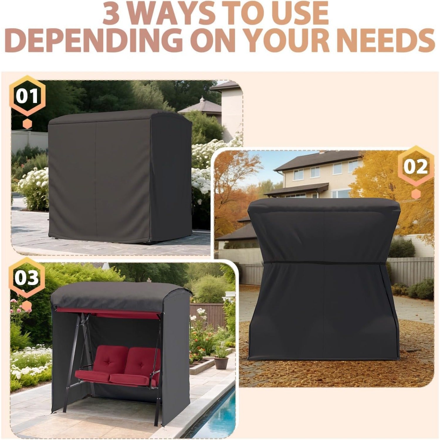 YODOLLA outdoor swing cover for patio use