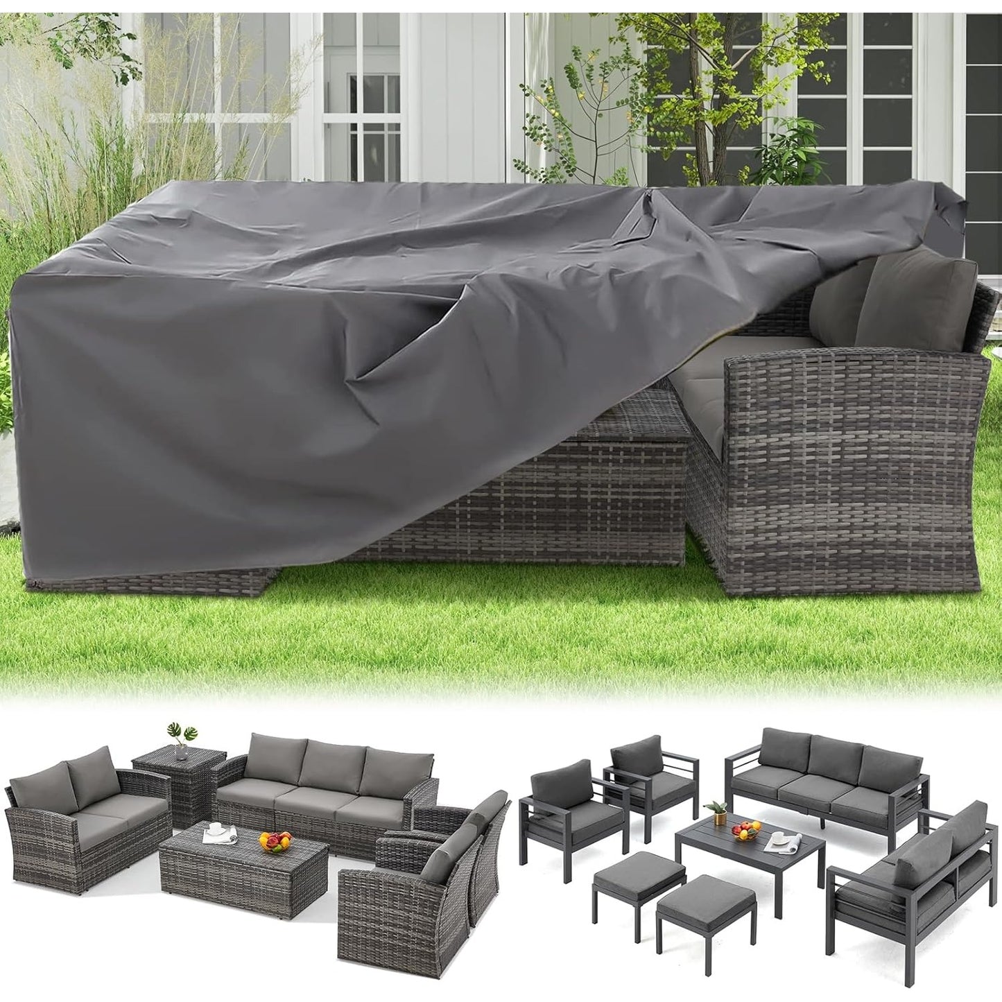 YODOLLA Outdoor Furniture Set Cover Sectional Sofa Set Covers