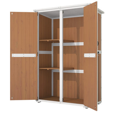 YODOLLA Outdoor Storage Shed with Waterproof Roof, Brown