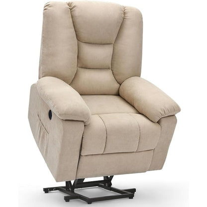 YODOLLA Massage Power Lift Recliner for Elderly, Electric Lift Chair, Textile, Beige