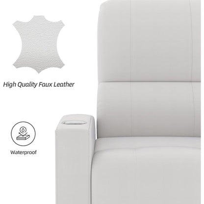 YODOLLA Recliner Sofa Chair, Faux Leather White