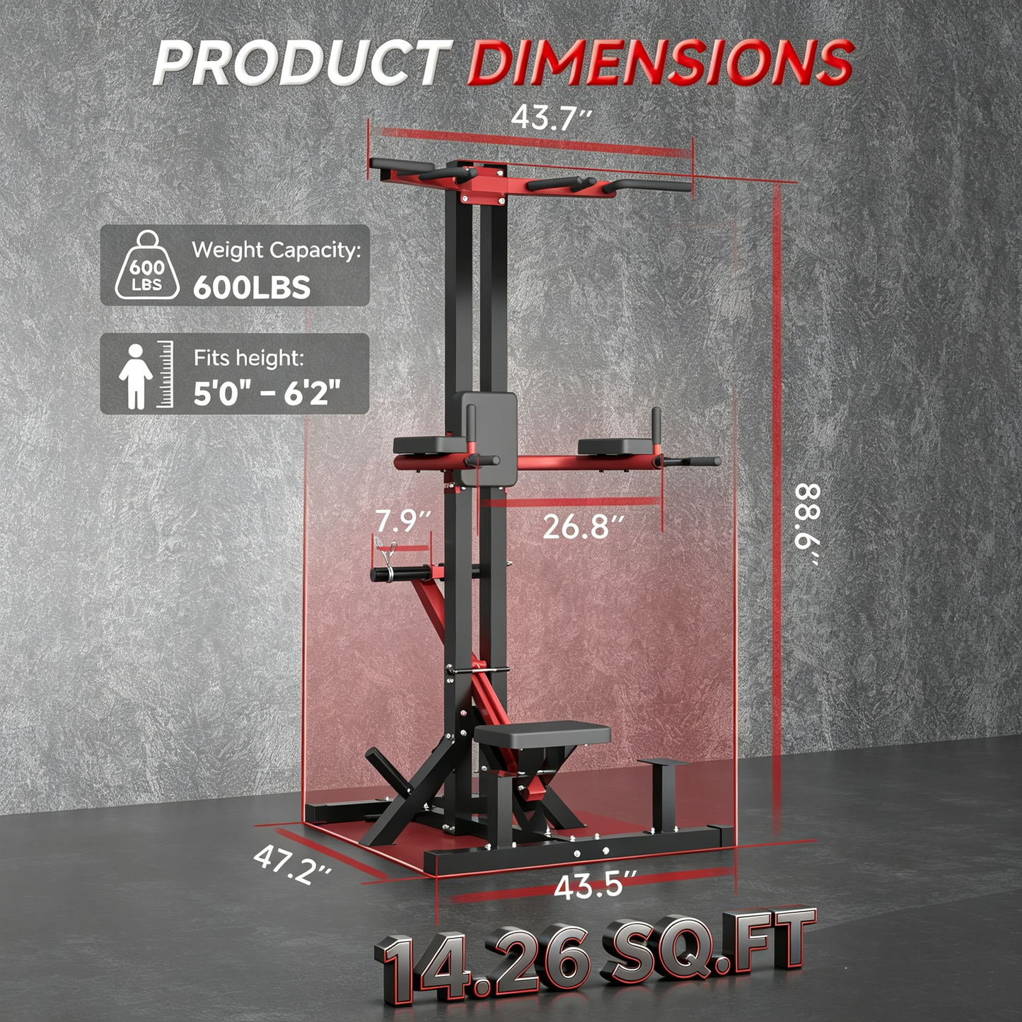 YODOLLA Power Tower Pull Up & Dip Station, Leverage Assisted Dip Machine