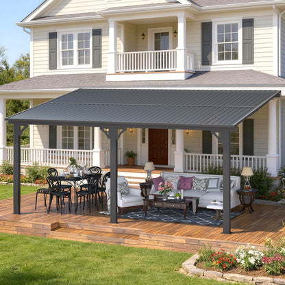 YODOLLA 10x16 Outdoor Hardtop Gazebo Adjustable Height (6.5-9.8Ft) Pergola