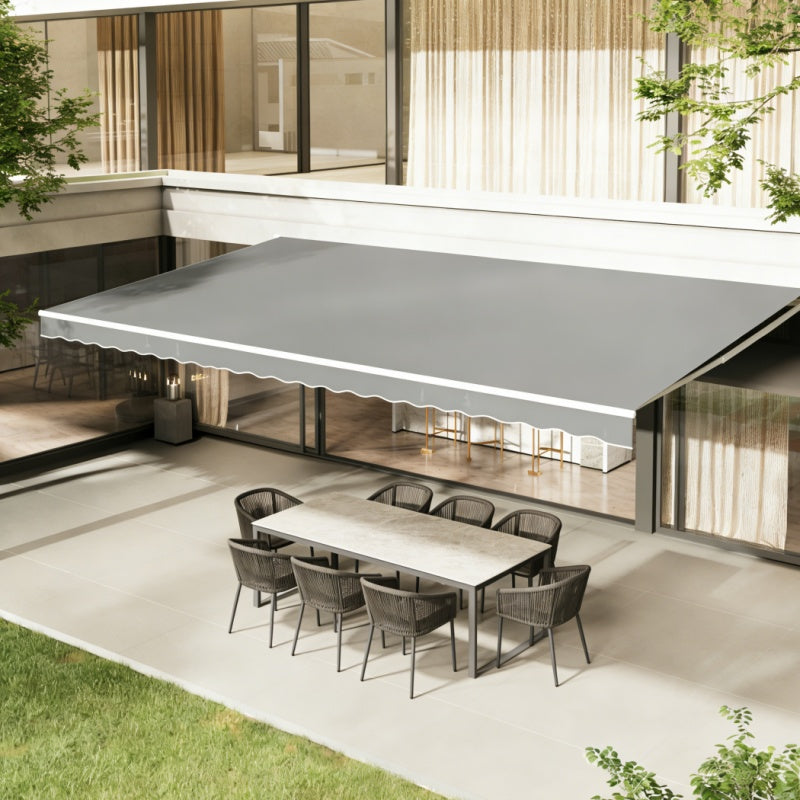YODOLLA 14'×10'  Manual Retractable Awning Sun Shade Patio Awning Cover