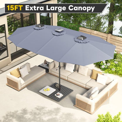 YODOLLA solar powered patio umbrella soft glow