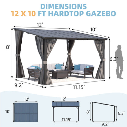 YODOLLA Lean To Patio Gazebo