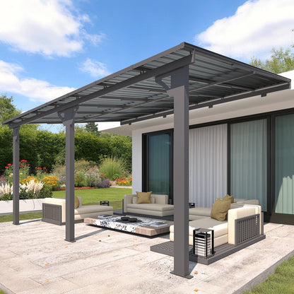 YODOLLA 10x14 Outdoor Hardtop Gazebo Adjustable Height (6.5-9.8Ft) Pergola