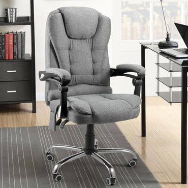 YODOLLA Heated Executive Office Chair with Massage, Fabric Grey