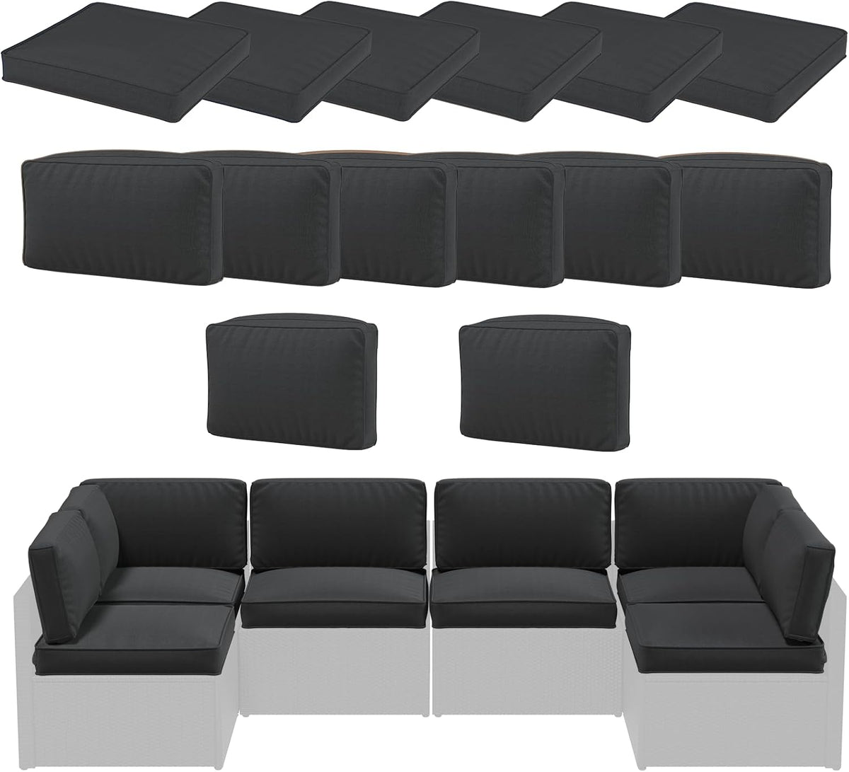 YODOLLA Outdoor Cushions for Patio Furniture 14PCS