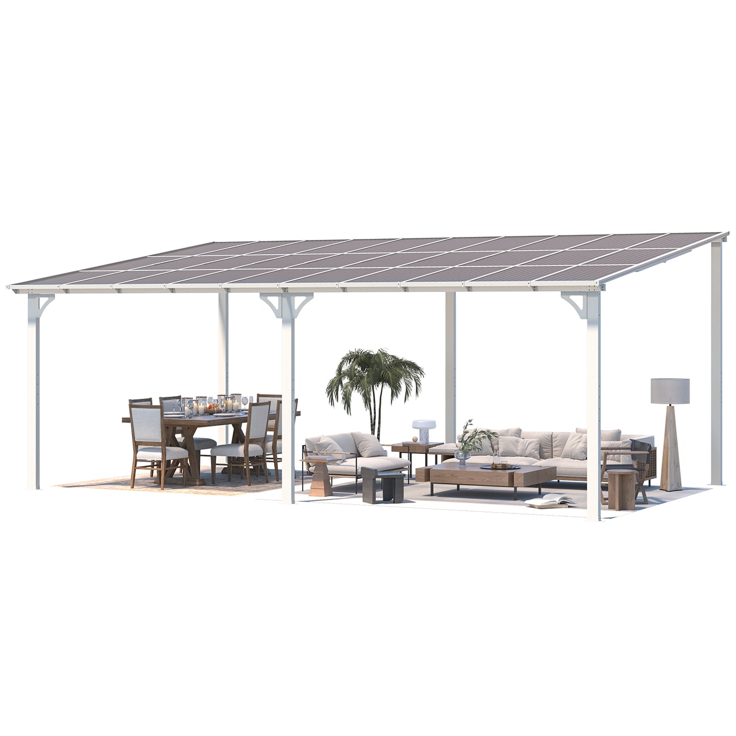 YODOLLA 20x12 White Pergola Gazebo