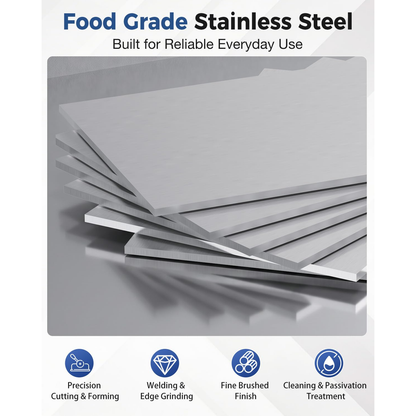 YODOLLA 58.3" Stainless Steel Storage Cabinet Tall Kitchen Pantry Cabinet