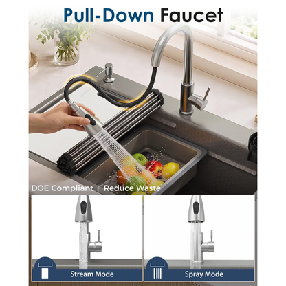 YODOLLA 33x22 In Drop-in/Topmount Kitchen Sink, Stainless Steel Workstation Sink