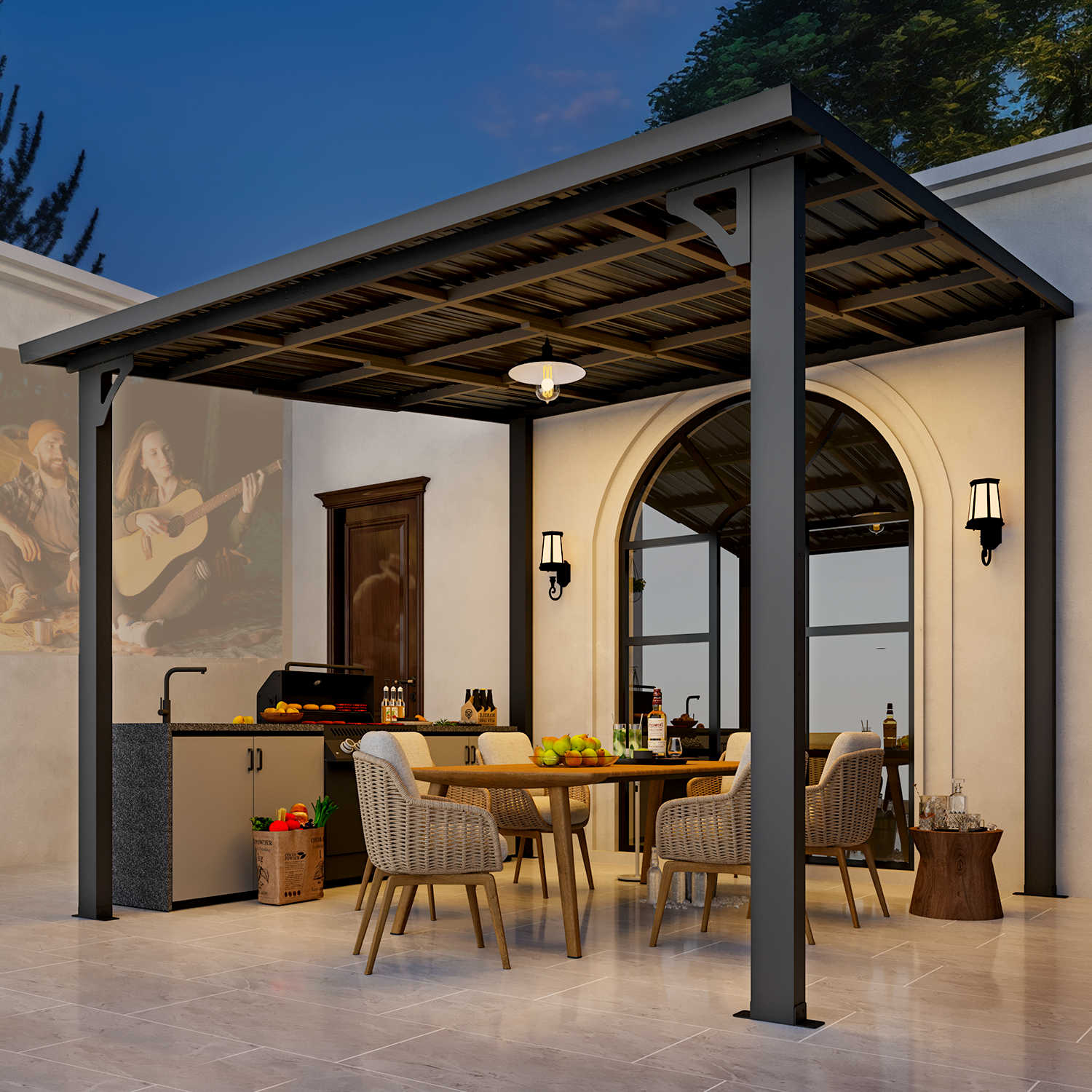 YODOLLA Dark Grey 10x10 Outdoor Pergola
