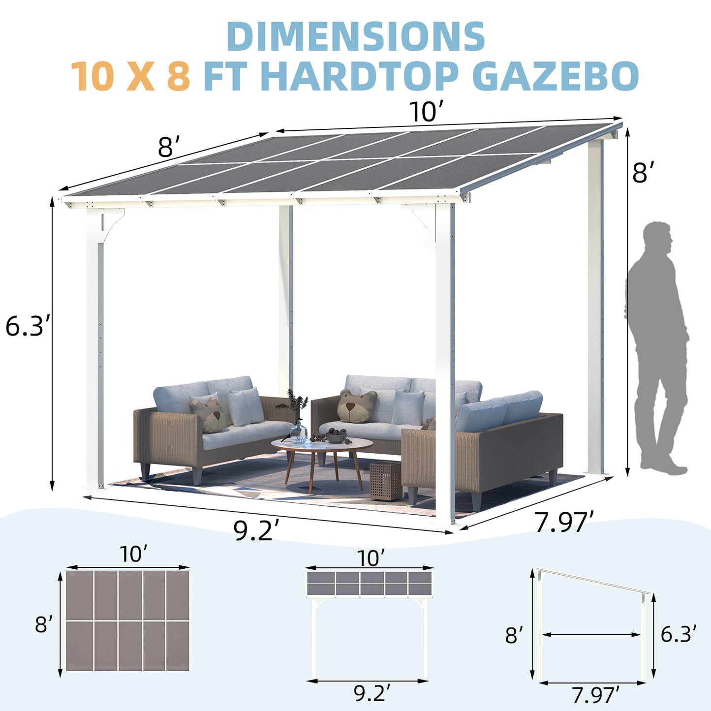 YODOLLA white gazebo.