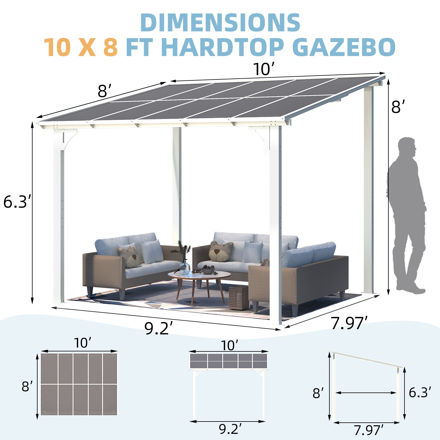 YODOLLA white gazebo.