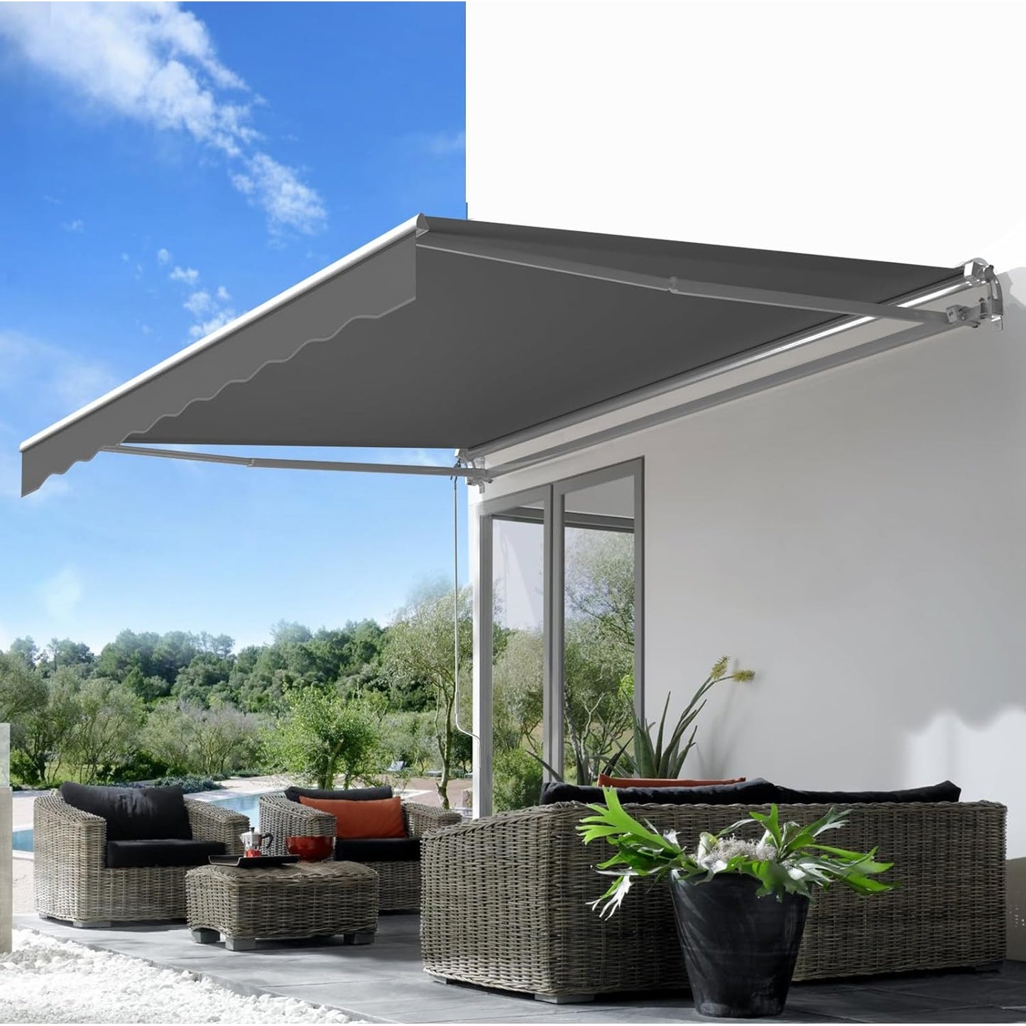 YODOLLA 13x10FT Retractable Awning Replacement Sunshade Canopy