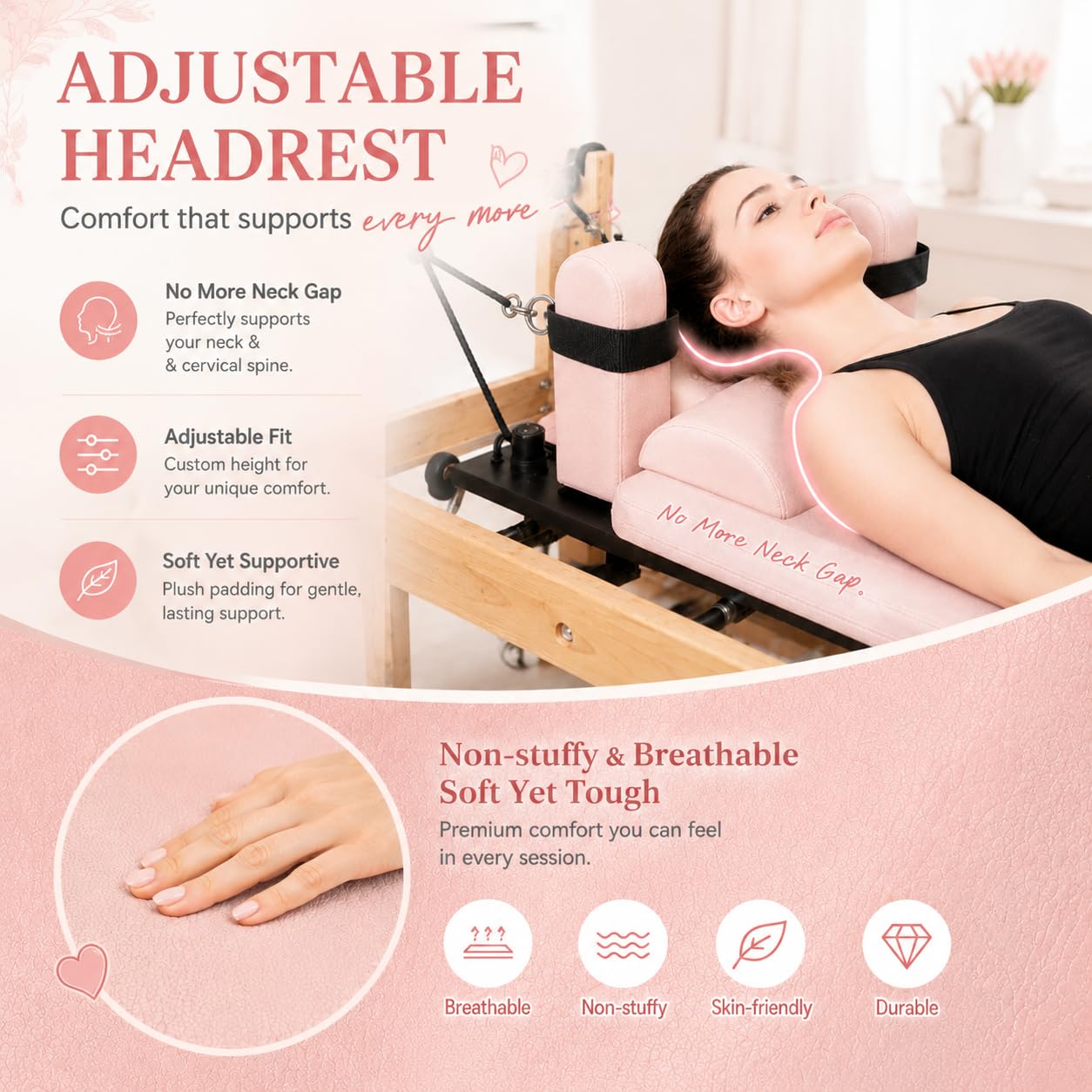 YODOLLA 92" Pilates Reformer Foldable Wooden-Look Pilates Machines for Gym
