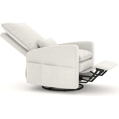 YODOLLA Rocking Chair Reclining Sofa Chair, Faux Leather White