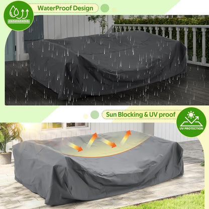 YODOLLA 90.5"x72.5"x27.5" Patio Furniture Set Cover Outdoor Table and Chair Set Covers, Gray