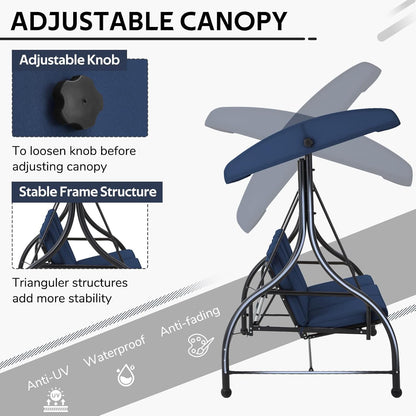 YODOLLA Outdoor Proch Swing Chair with Adjustable Backrest&Canopy