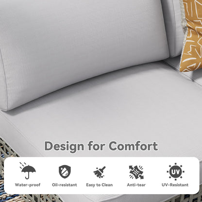 YODOLLA gray wicker outdoor furniture set