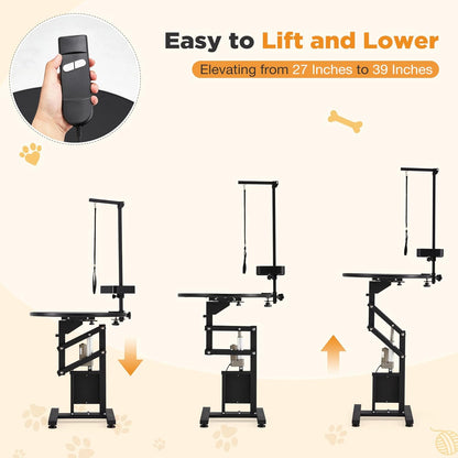 YODOLLA Electric Lift Dog Grooming Table with Foldable Arm