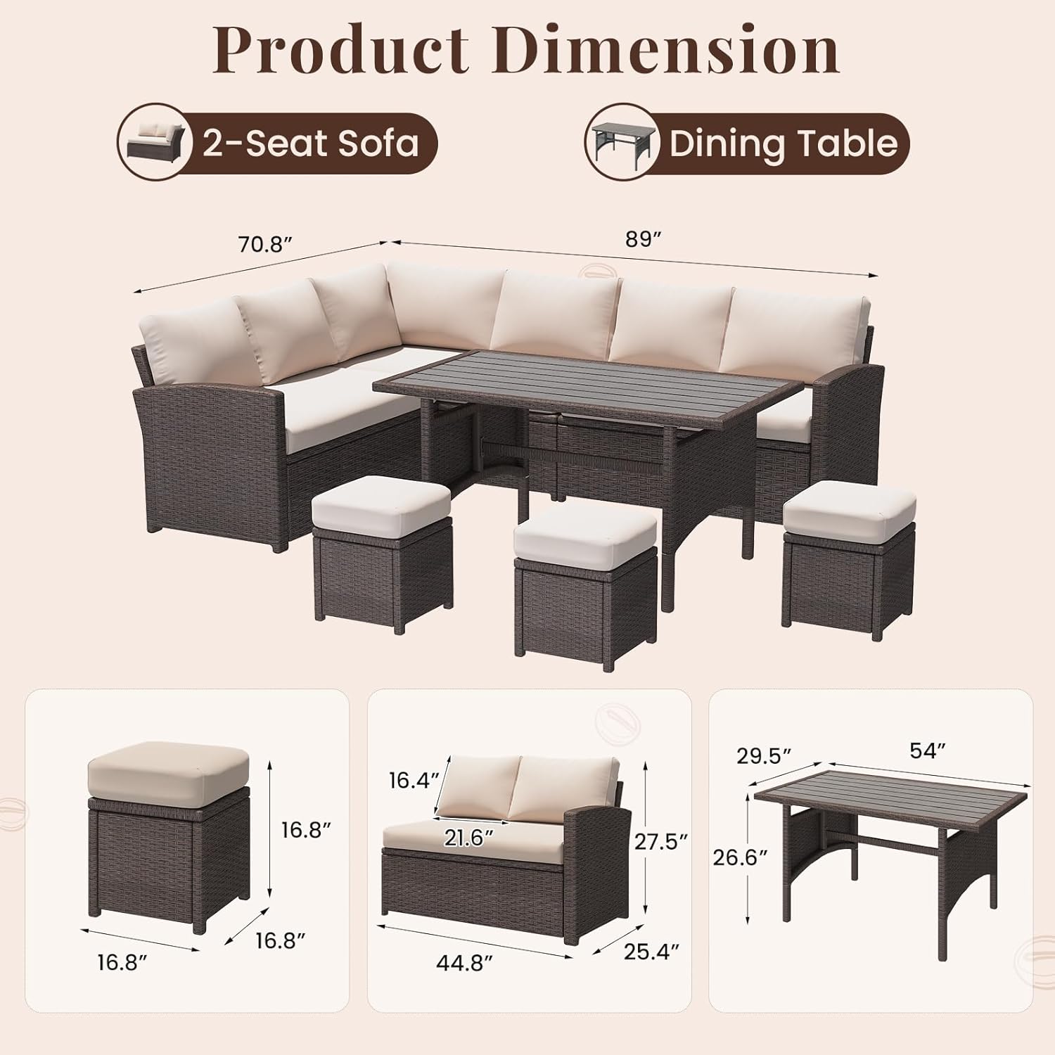 YODOLLA weather-resistant outdoor patio set