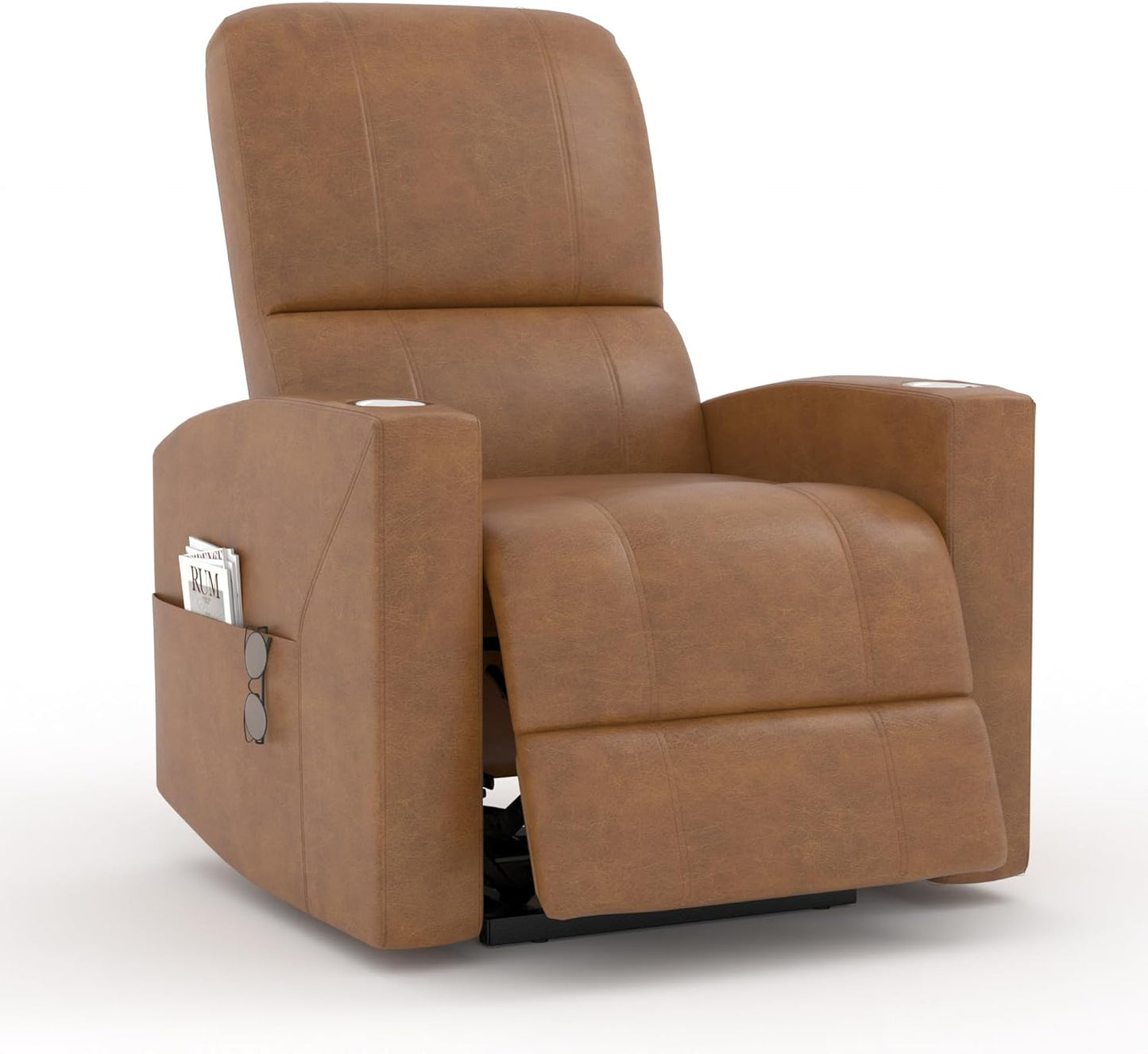 YODOLLA Recliner Sofa Chair, Faux Leather Brown