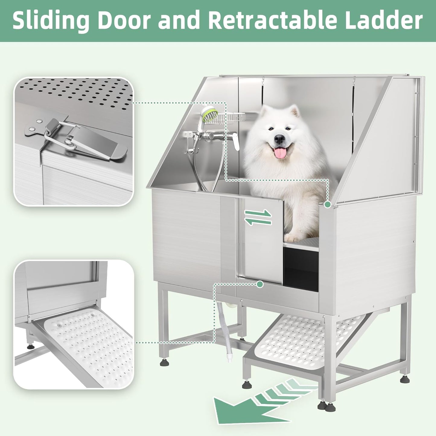 YODOLLA Professional Stainless Steel Dog Washing Station for Large