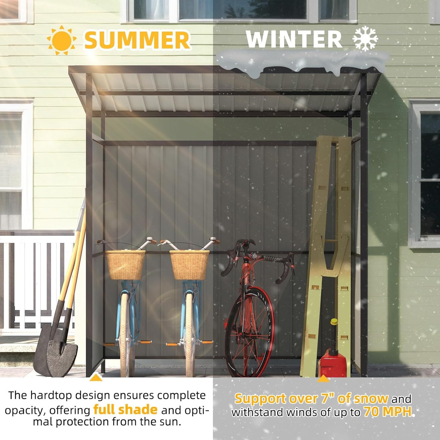 YODOLLA 6' x 6' Gazebo Outdoor Pergola for Patio, Small Lean to Hardtop Grill Gazebo