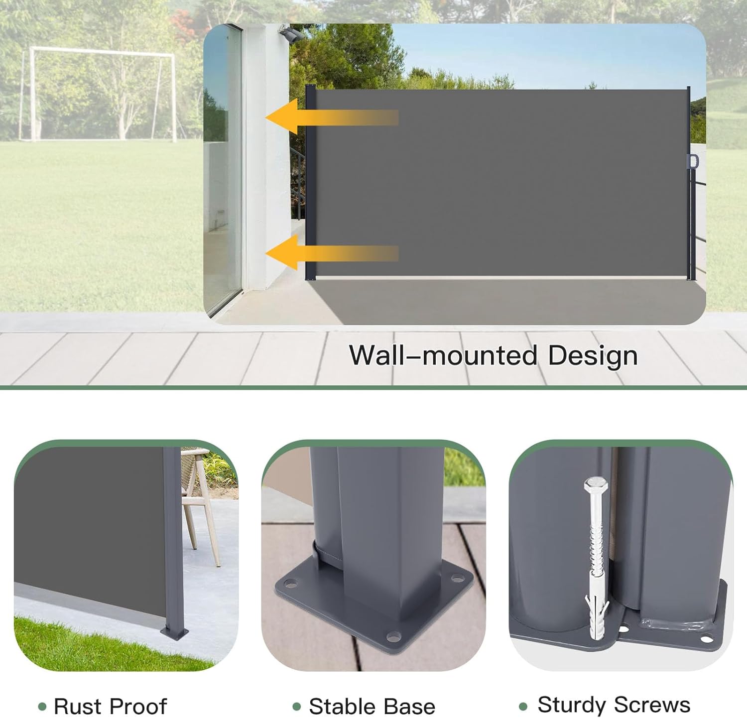 YODOLLA privacy awning for garden areas