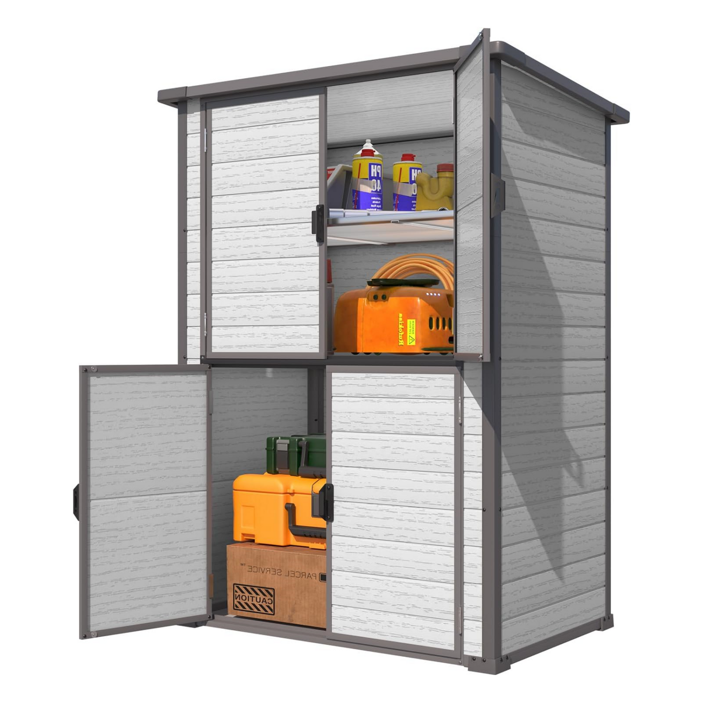 YODOLLA 58 Cu.Ft Resin Storage Cabinet Waterproof with Adjustable Shelves