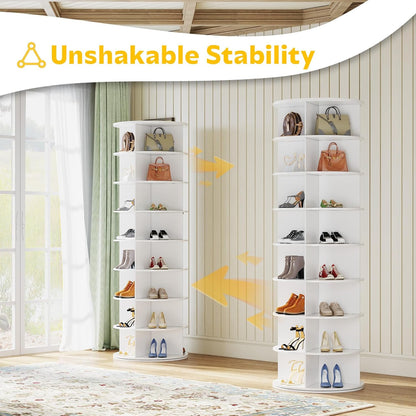 YODOLLA 8 Tier Rotating Shoe Rack, Shoe Tower Organizer