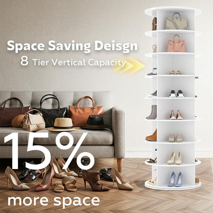 YODOLLA 8 Tier Rotating Shoe Rack, Shoe Tower Organizer