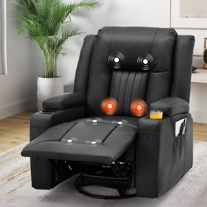 YODOLLA Faux Leather RV Loveseat w/ Console & USB, Black