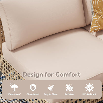 YODOLLA beige rattan patio furniture set