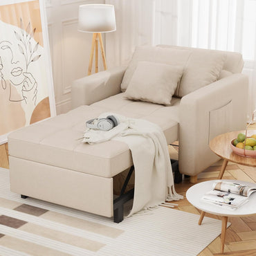 YODOLLA 36" Convertible Chair Bed, Beige