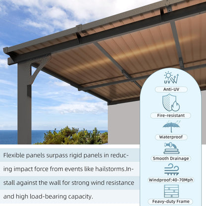 YODOLLA Adjustable Height Outdoor Gazebo Pergola for Patio, Dark Gray