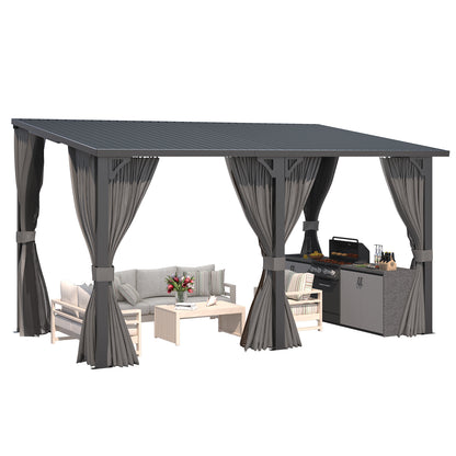 YODOLLA 14' x 8' Outdoor Hardtop Metal Gazebo for Patio Galvanized Steel Pergolas