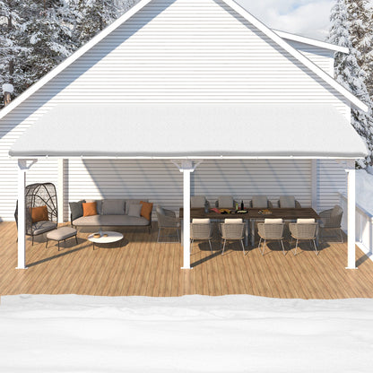 YODOLLA 20'x10' Wall Mounted Gazebos Pergola, White