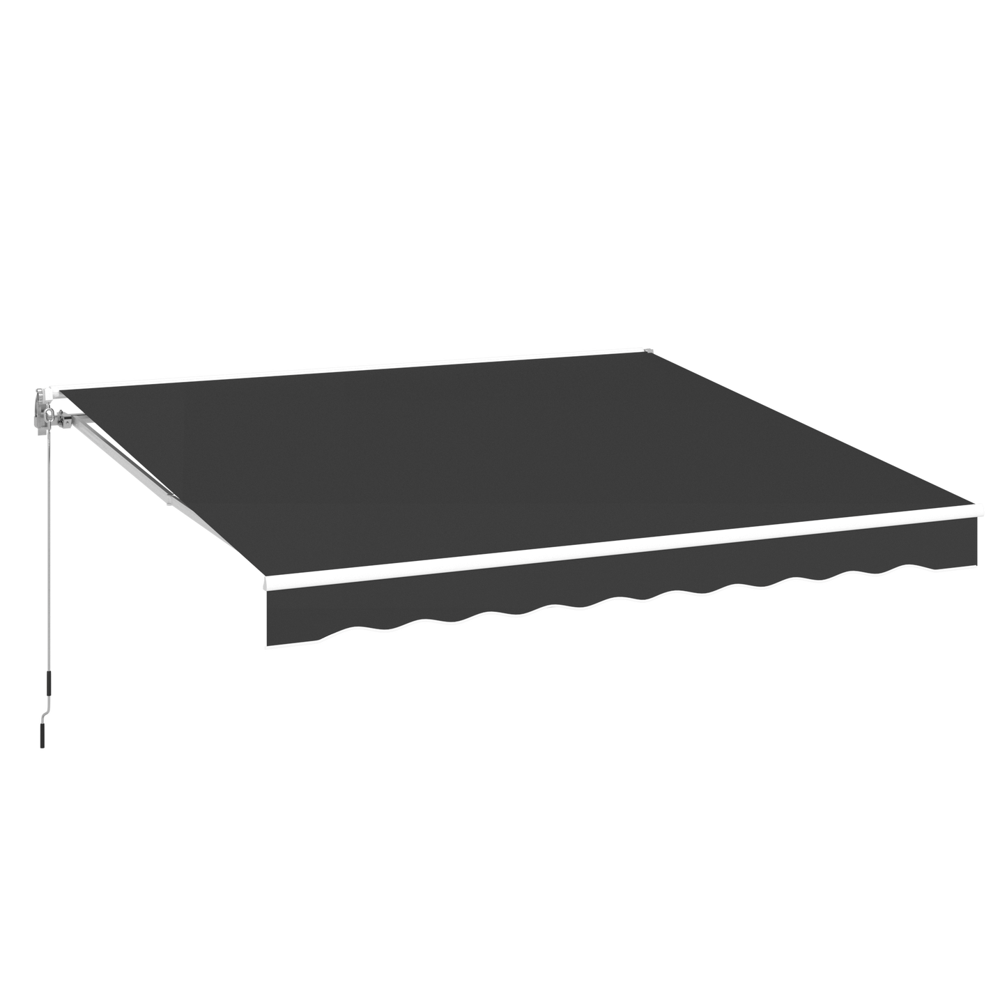 YODOLLA 13'×10' manual retractable awning, black.