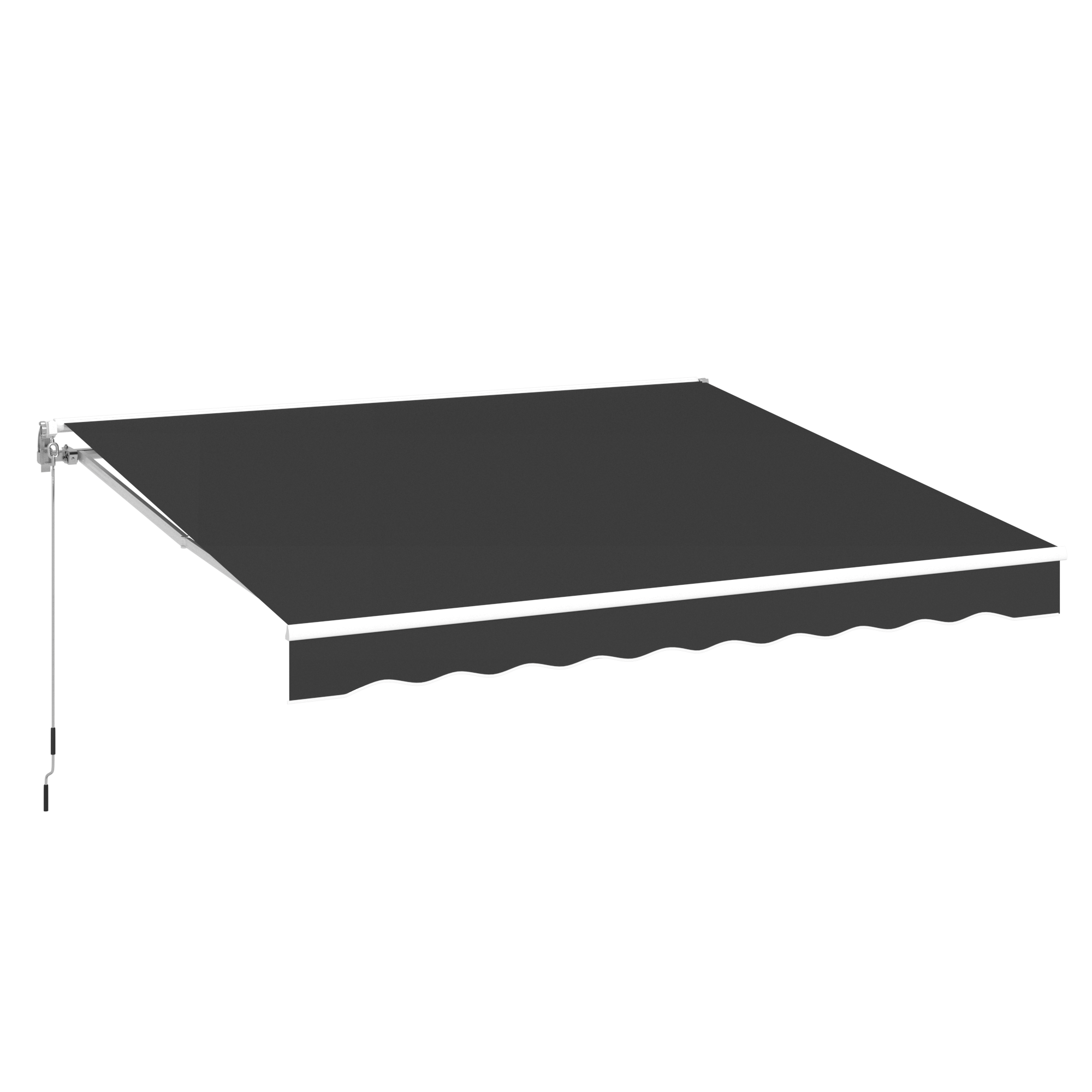 YODOLLA 13'×10' manual retractable awning, black.