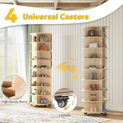 YODOLLA 8 Tier Rotating Shoe Rack, Shoe Tower Organizer
