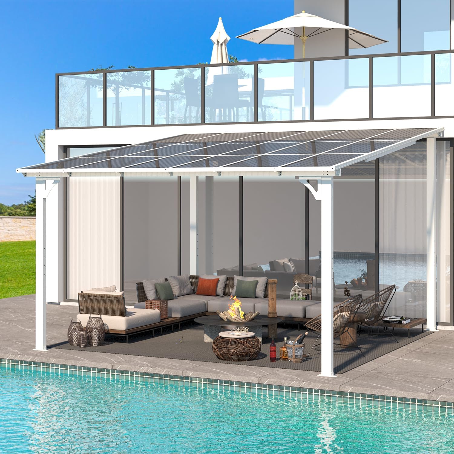 YODOLLA 12x12 Large Outdoor Wall Mounted Gazebo